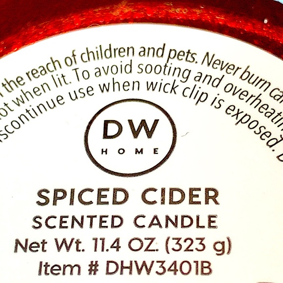 DW HOME CANDLE SPICED CIDER RICHLY SCENTED NEW 1 WICK 11.4oz - Picture 7 of 7